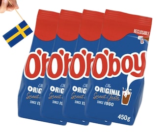4 Bags of Swedish O&#39;boy Original Cocoa Powder Mix 450g (15.8 Oz.), Oboy Hot Chocolate, Swedish Candy, Food From Sweden, Fika, Godis, gifts