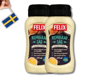 2 bottiglie di salsa remoulade svedese - Felix Remouladsås 370 ml (13.05 oz), salsa remoulade Felix, cibo svedese, danese, salsa svedese,