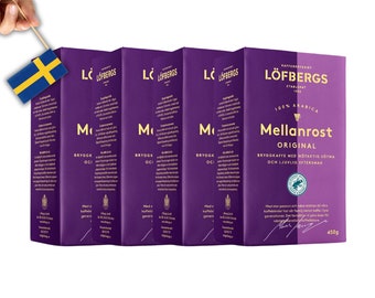 4 pcs Löfbergs Lila mellanrost 450g (15.8 oz.), Swedish Coffee ,Kaffe, Löfbergs, Fika, Coffee from Sweden, Swedish Filter Coffee, Gifts