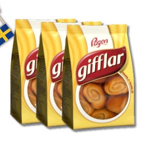 3 bolsas Pågen Gifflar Vanilj – 280 g (9,87 oz) – Pasteles suaves y dulces rellenos de vainilla