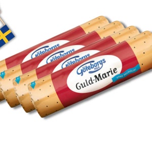 4 paquetes de Göteborgskex Guld-Mariekex de 200 g (7,05 oz), galletas suecas, galletas, bizcochos suecos, comida sueca, comida escandinava