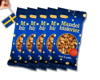 5 Bags of Cloetta Mandelbiskvier 150g (5.29 Oz), Swedish Almond Macaroons, swedish food, snacks, fika, Scandinavian food, Almond Biscuits