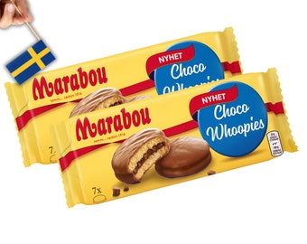 2 Packungen Marabou Mjölkchoklad Choco whoppies Cookies 174g, XL Milchschokoladenkekse, Schokokekse, schwedisches Essen