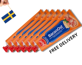 Kavli BaconOst, Bacon Cheese Spread, 275g (9.7 oz.), Swedish Soft Cheese Spread, Cream Cheese In Tube, Mjukost, Ost, Swedish Food