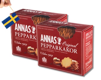 2 Paquetes de Anna Pepparkakor Original 300g (10.58 Oz), Galletas de pan de jengibre, galletas navideñas, pan de jengibre sueco, comida sueca, fika