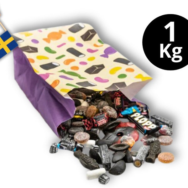 1 kg gemischtes Candy-Lakritz, Schwedisches Candy-Lakritz Mix, Schwedisches Lakritz Lösgodis, Lakrits Aus Schweden, Schwedische Fika, Lakritze