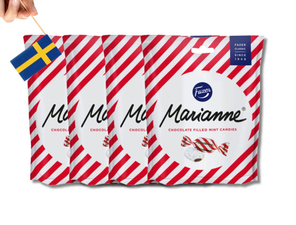 4 Bags of Fazer Marianne chocolate mint candy 200g (7.05Oz), swedish candy, marianne godis, karameller, swedish food, fika
