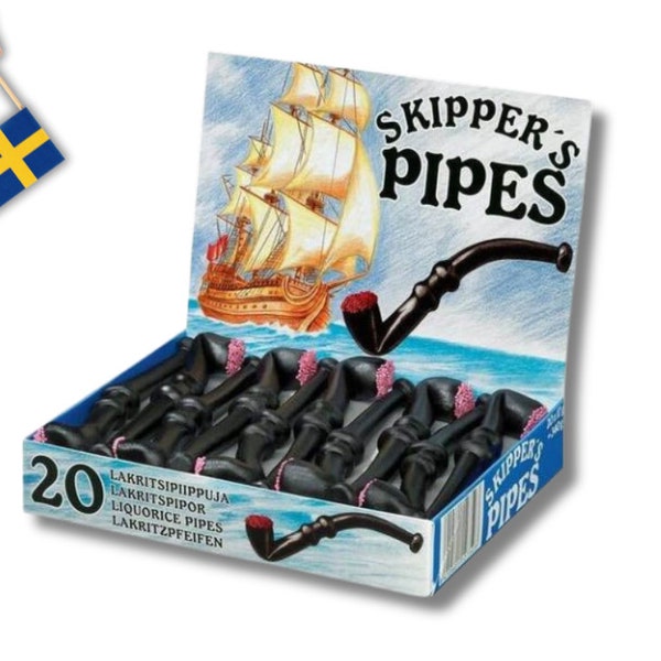 Malaco Skippers Pipes Candy 340g (11.99 Oz), Schwedische Bonbons, Lakritz Bonbons, Schwedenfutter,