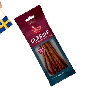 Göl Classic Ölkorv Snack Strings – Swedish Dry Sausage Snacks 120g (4.23 oz) A Savory Scandinavian Snack – Perfect with Beer or On the Go!