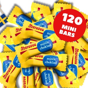 120 Pcs Marabou Chocolate Mini Bars, Swedish Chocolate, Milk Chocolate Sweden, Marabou Chocolate Sweden, Swedish Choklad, candy, Fika