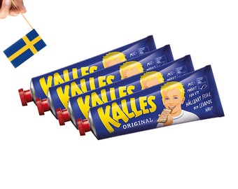 4 tubes de kaviar Kalles, 300 g (10,58 oz), crème à tartiner suédoise d'oeufs de morue Kalles kaviar, fabriqué en Suède, Suède, cuisine suédoise