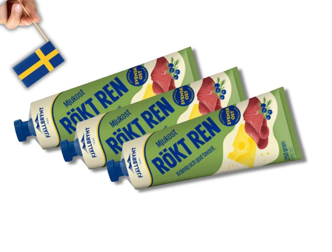 3 Tubes Fjällbrynt Mjukost Rökt Ren 250g (8.81 Oz) – Creamy Cheese ...