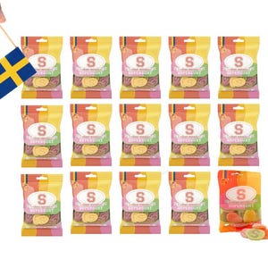 15 Bags of S-Märke Supersurt (super sour) 80g (2.82 Oz), swedish candy, sour candy, swedish food, fika, scandinavian candy