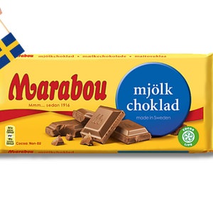 1 Bar of Marabou Milk Chocolate 200g (7.05 Oz), Swedish mjölk choklad, swedish candy bar, choclate bar, swedish food, swedish fika