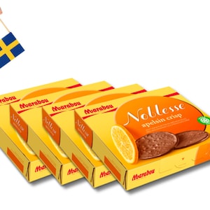 4 Boxes of Marabou Noblesse apelsin (orange) Crisp 150g (5.29 Oz) - Swedish Milk Chocolate with orange, swedish chocolate, milk chocolate