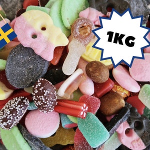 1Kg Swedish Candy Lösgodis, Swedish Mix Candy, Mixed Candy from Sweden, Swedish Godis, Lösgodis, Swedish fika