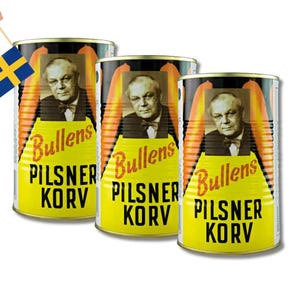 3 Cans Bullens Pilsnerkorv 455g (16.04 oz) – A Classic Swedish Sausage