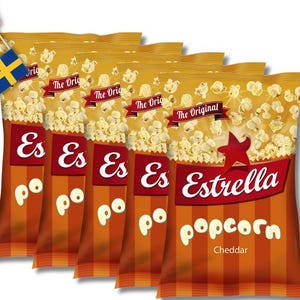 5 Bags Estrella Popcorn Cheddar – 65g (2.29oz)