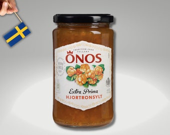 1 jar Swedish Cloudberry Jam 400g-14oz, Swedish Food, Önos hjortronsylt, Cloudberry Jam, Cloudberries Sweden, Exotic Food, Swedish Hjortron