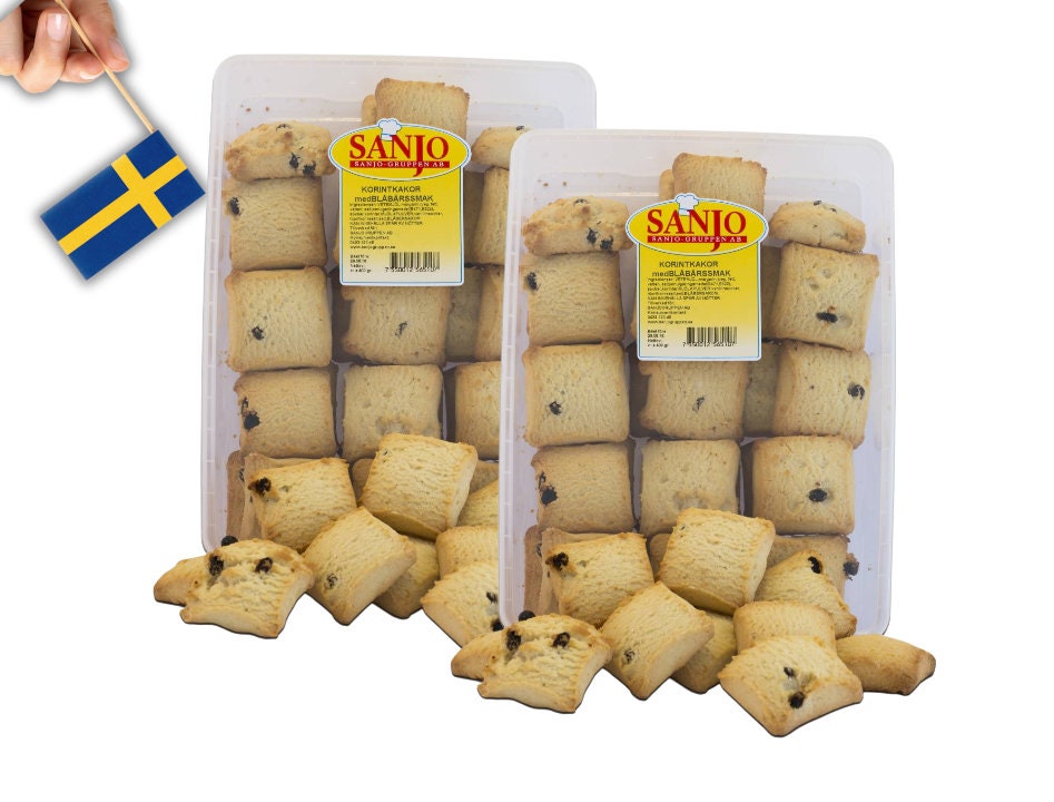 2 Packs of Sanjo Corinth cookies, Korintkaka, 350g (12.34oz), swedish cookies, food, scandinavian food, Swedish Fika