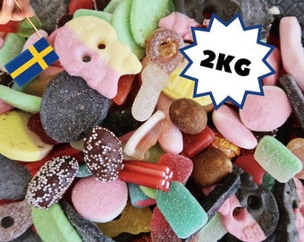2Kg Swedish Candy Lösgodis, Swedish Mix Candy, Mixed Candy from Sweden, Swedish Godis, Lösgodis, Swedish fika