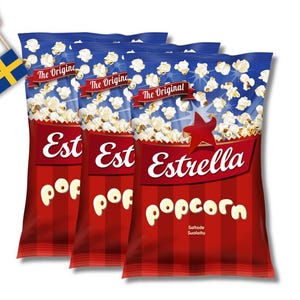 3 bags Estrella Popcorn – 65g (2.29oz)