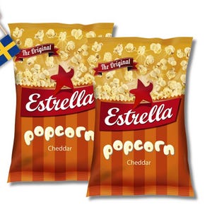 2 Bags Estrella Popcorn Cheddar – 65g (2.29oz)