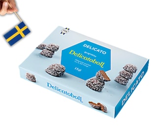 1 Caja Delicato Delicatobollar ,600g (21,16oz) fika sueca, galletas, comida sueca, galletas de coco, galletas Delicato, repostería