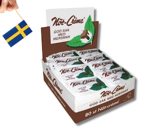 80 Pockets of Nöt-Creme. Each containing 18g (0.63 Oz), Nut creme candy, swedish candy, swedish food, fika