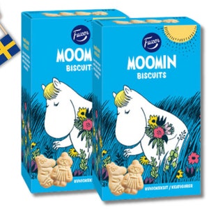 2 Boxes of Fazer Moomin Biscuits 175g (6.17 Oz), Animal crackers, Finnish food, swedish food, crackers, fika, mumintrollen