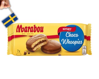 Marabou Mjölkchoklad Choco whoppies Cookies 174g (6,13Oz), galletas XL de chocolate con leche, galletas con chispas de chocolate, comida sueca, escandinava