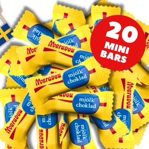 20 Pcs Marabou Chocolate Mini Bars, Swedish Chocolate, Milk Chocolate Sweden, Marabou Chocolate Sweden, Swedish Choklad, swedish candy, Fika