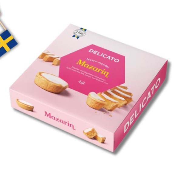 1 Box Delicato Mazarin, Swedish fika, swedish Pastries, cookies, swedish food, Almond flavour, Delicato cookies, delicato pastries