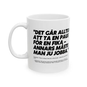 Swedish &quot;Fika&quot; Motto Coffee Ceramic Mug 325ml (11oz), swedish fika, swedish food, cookies, Delicato, scandinavian food, coffe cup
