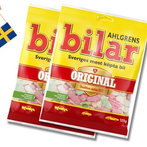 2 Bags of Swedish Candy Ahlgrens Bilar, Original, Godis, Candy from Sweden, Swedish Gifts, Fika