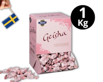 1 kg Fazer Geisha Chocolade, Fins snoep, chocolade, hazelnootchocolade, Fazer Chocolate Finland, Zweedse fika, melk