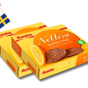 2 Boxes of Marabou Noblesse apelsin (orange) Crisp 150g (5.29 Oz) - Swedish Milk Chocolate with orange, swedish chocolate, milk chocolate