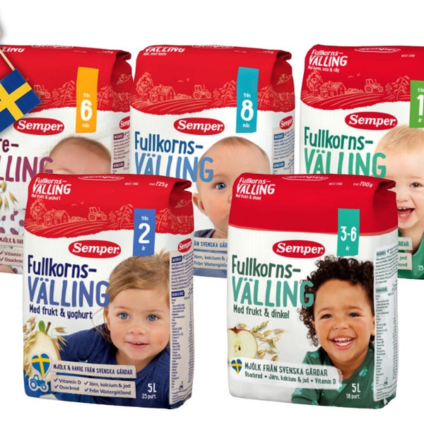 Semper Välling, Swedish Välling, Swedish Gruel, Välling Sweden, Semper Wholemeal Gruel, Sweden Välling, Semper Gruel 6 months - 6 years