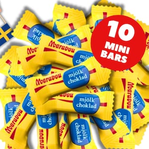 10 Pcs Marabou Chocolate Mini Bars, Swedish Chocolate, Milk Chocolate Sweden, Marabou Chocolate Sweden, Swedish Choklad, swedish candy, Fika