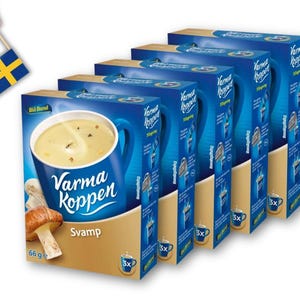 5 Pack Blå Band Varma Koppen Svamp – 6dl (2.53 cups) Savory Mushroom Soup Mix, 66g (2.32oz)