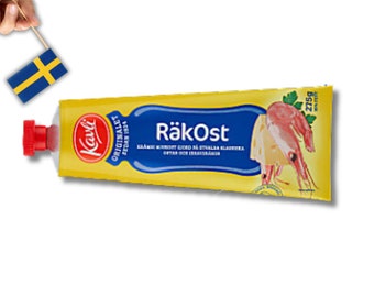 1 Tube Kavli Räkost, Shrimp Cheese Spread, 275g (9.7 oz.), Cheese In Tube, Swedish Soft Cheese Spread, Mjukost, Reke Ost, Swedish Räkost,