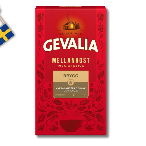 1 Pack of Gevalia Swedish Coffee 450 g (15,90 oz), Mellanrost, Swedish coffee. Medium roast, Filter Coffee Gevalia, Fika Coffee, Sweden