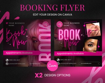Booking Flyer Template: Hair, Lashes, Makeup, Nails (Digital Download)