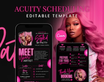 Acuity Scheduling Template, Hair Stylist Acuity Scheduling Template, Hair Stylist Branding, Hair Stylist Website, Canva Templates
