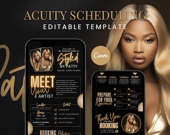 Acuity Scheduling Template, Hair Stylist Acuity Scheduling Template, Hair Stylist Branding, Hair Stylist Website, Canva Templates