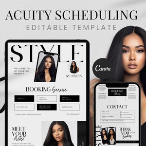 Acuity Scheduling Template, Hair Stylist Acuity Scheduling Template, Hair Stylist Branding, Hair Stylist Website, Canva Templates