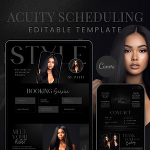 Acuity Scheduling Vorlage, Hair Stylist Acuity Scheduling Template, Friseur Branding, Hair Stylist Website, Canva Templates