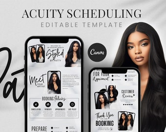 Acuity Scheduling Template, Hair Stylist Acuity Scheduling Template, Hair Stylist Branding, Hair Stylist Website, Canva Templates