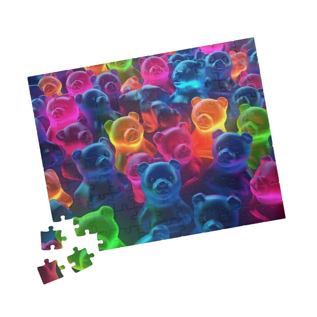 Neon Gummy Bear Puzzle 110 252 500 1014piece Etsy