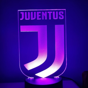 Black and White Magic: Juventus LED Lamp with Customization Options, Ideal for a Birthday Gift!